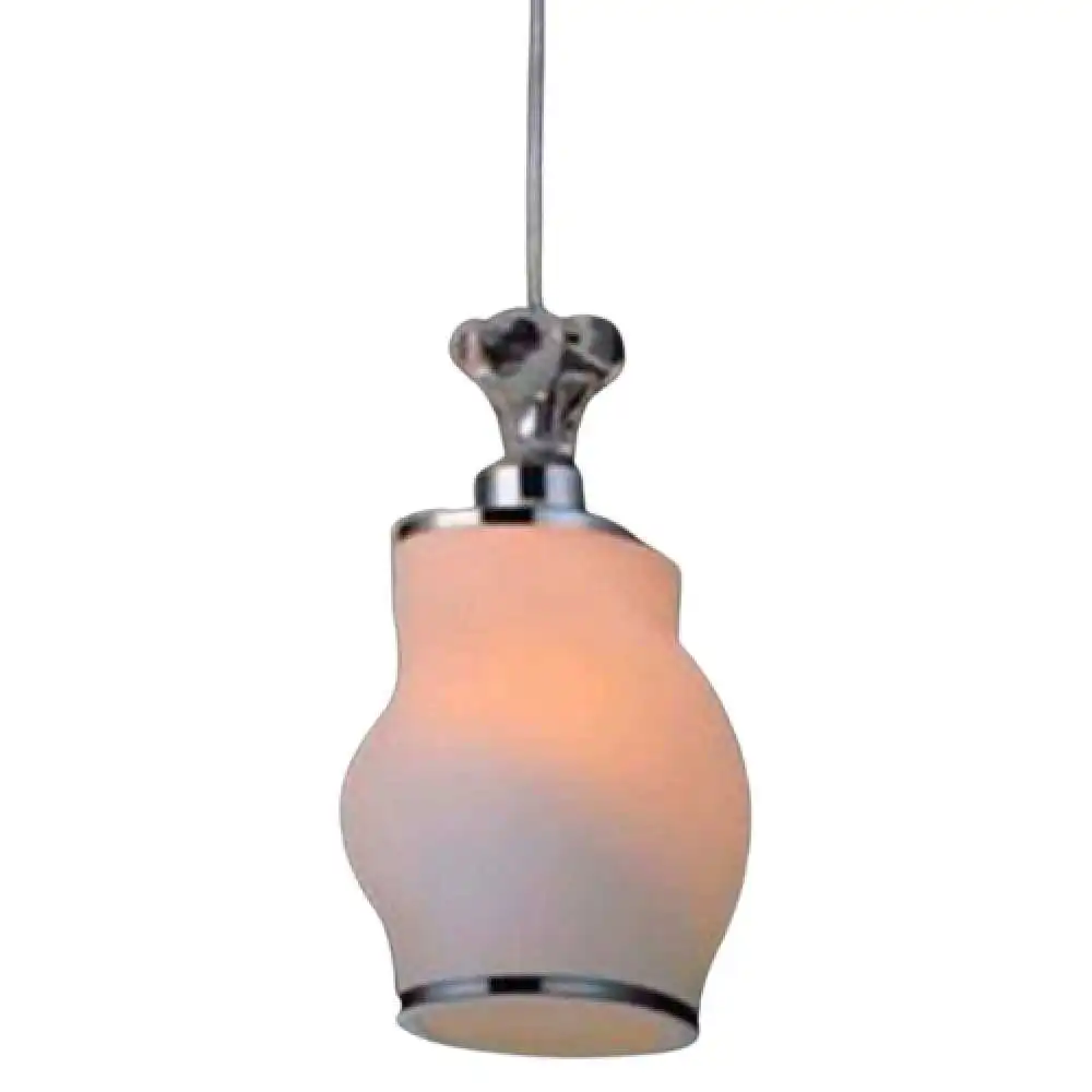 Candil pantalla zigzag3 luces led e27 base cromada iidsa con Tecnologí de Larga Duración