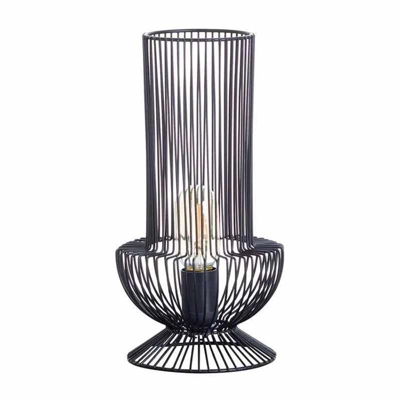 Lámpara de mesa Yan 7hSevenOn Deco E27 negro Ø17,5x33 cm