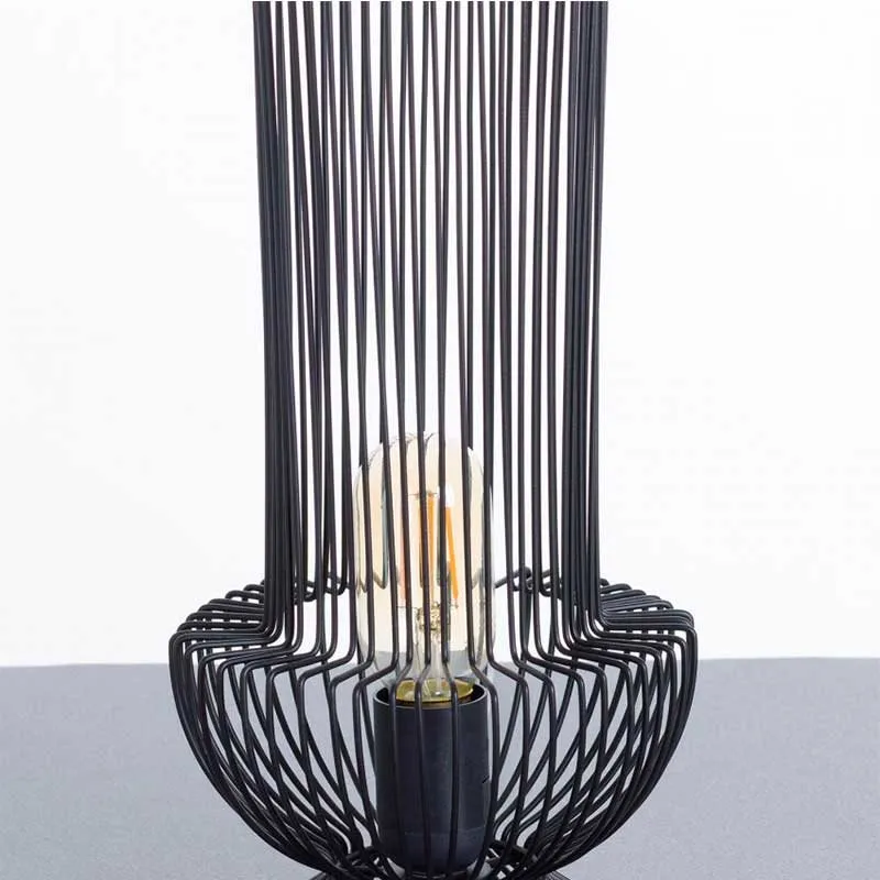 Lámpara de mesa Yan 7hSevenOn Deco E27 negro Ø17,5x33 cm