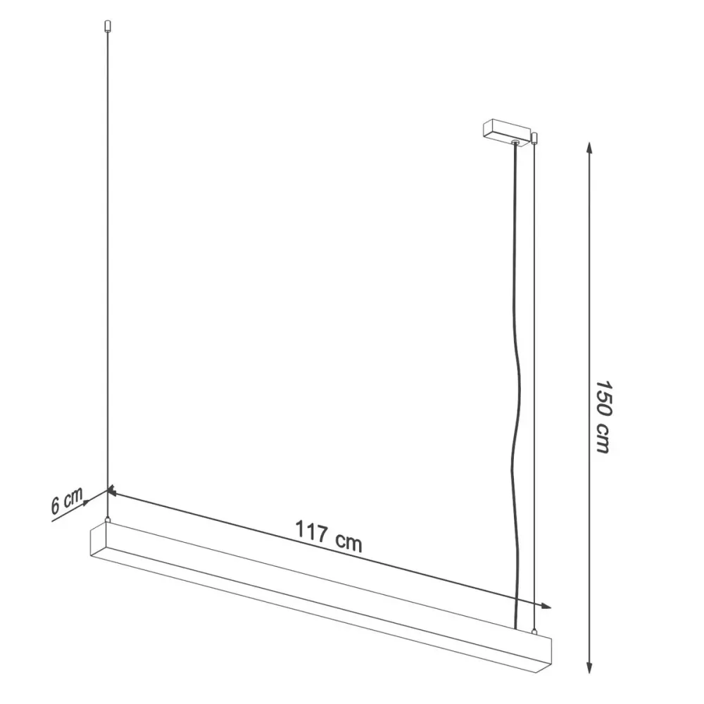 Lámpara de techo Pinne 117 LED 3000K 117 cm con Tecnologí de Larga Duración