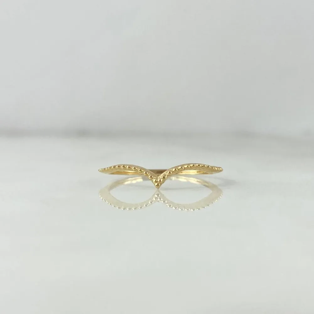 Pilas de Litio Anillo Tiara En V 0.7gr / T7 1/4 / Oro Amarillo ©
