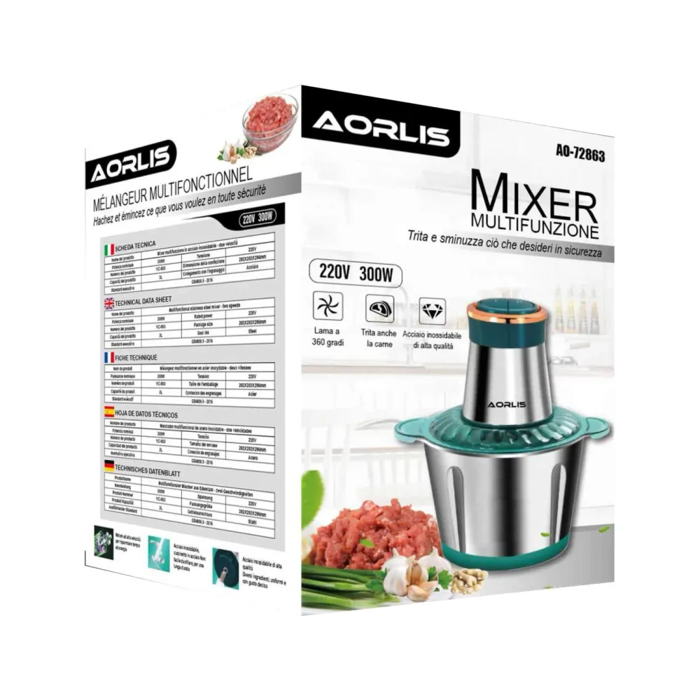 Pilas de Litio Picador de Comida Multifunción A0-7863 220v-300w