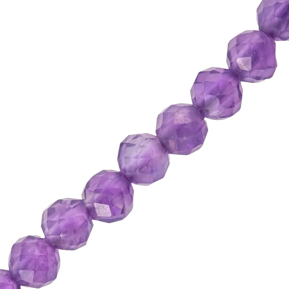 Amatista Esfera Facetada 3mm Morado con Estuche de Almacenamiento