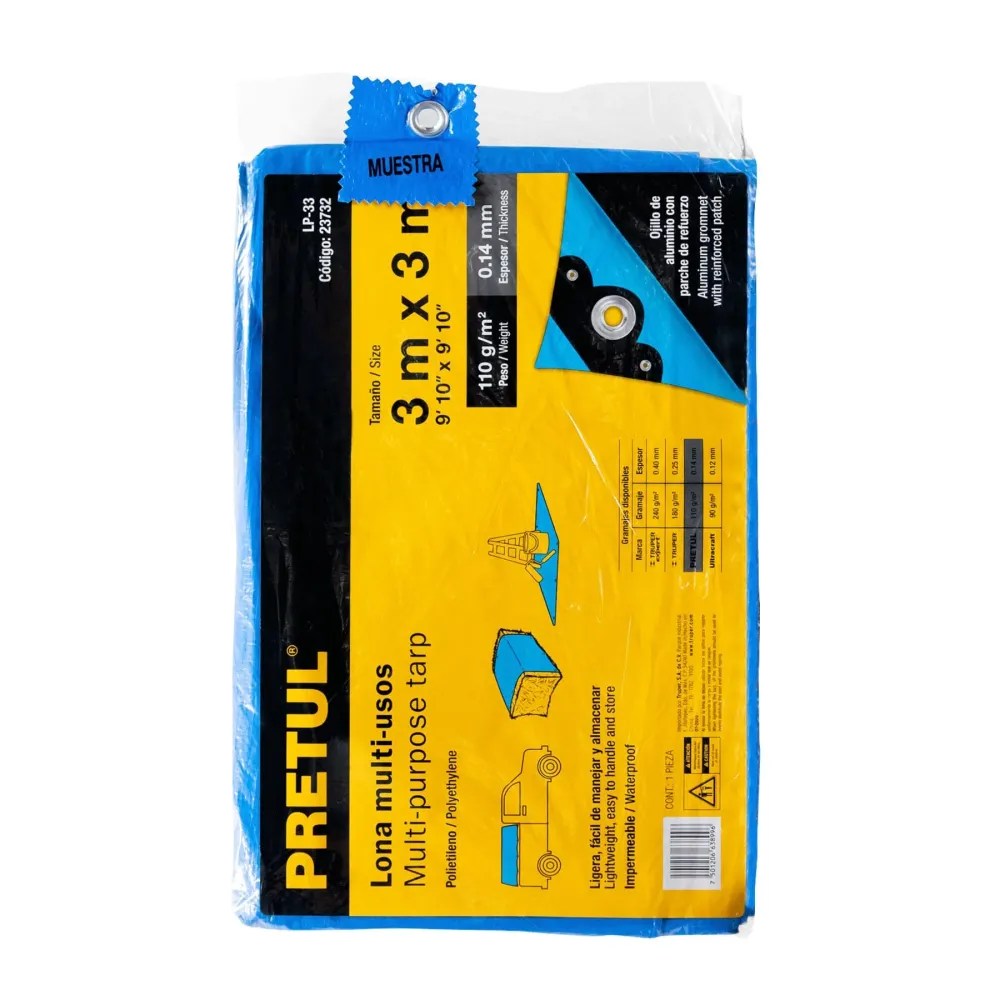 Baterías Recargables Lona 3 x 3 m, azul, Pretul
