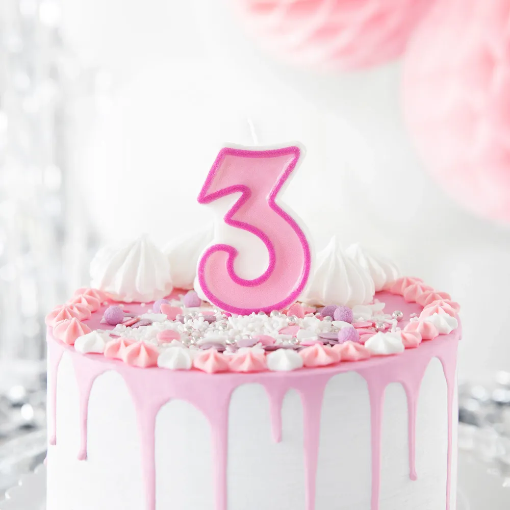 Certificadas CE Vela dígito rosa 3