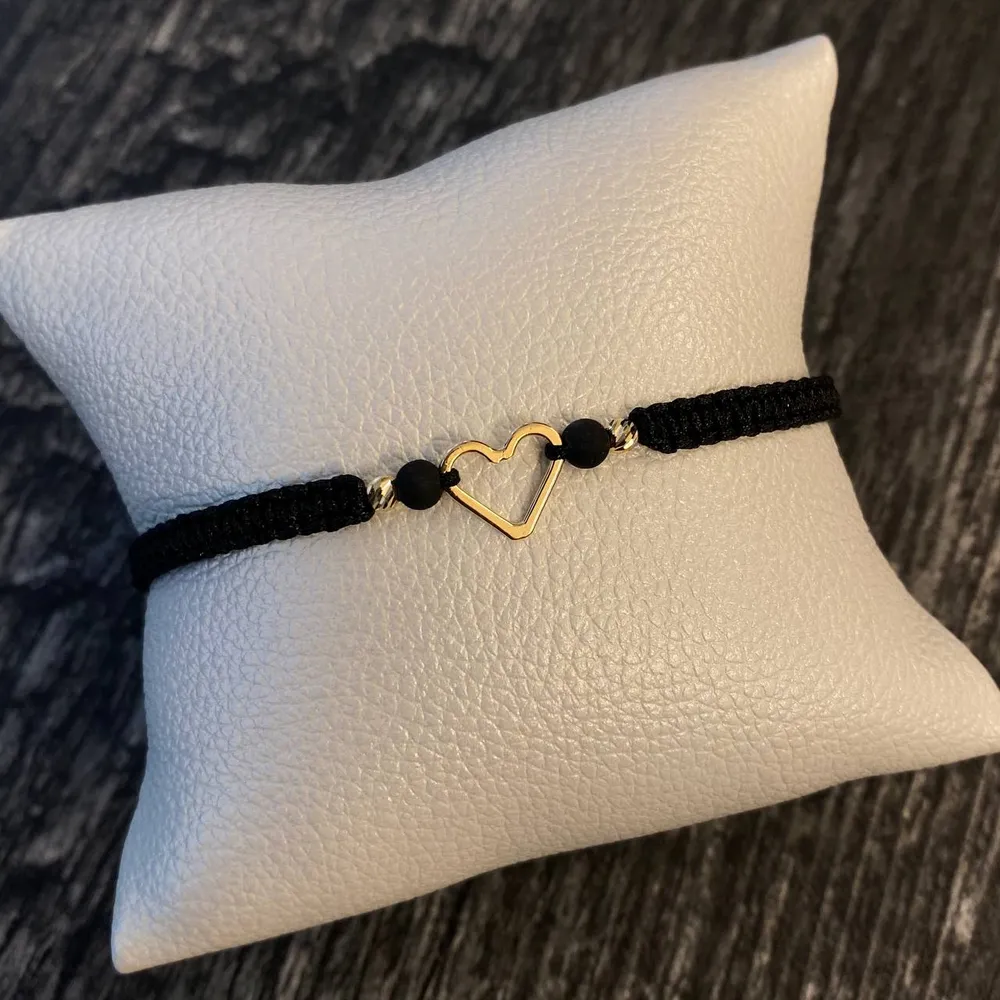 Pulsera Corazon/Bolas Diamantadas Oro Amarillo 3mm/Negro* para Dispositivos de Alto Consumo