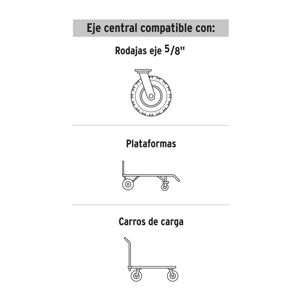 Alta Duración Rueda para diablo 6", un balero