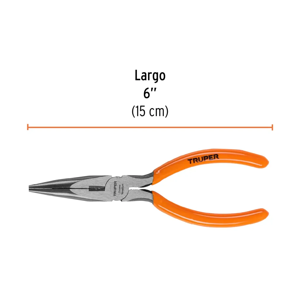 Baterí de 9V Pinza punta y corte 6", mango de vinil