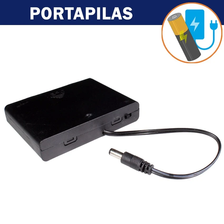 Baterí de 9V Porta pilas con Interruptor 8 Pilas AALR06