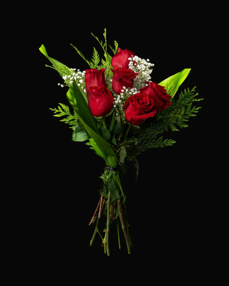 Baterías Recargables Ramo 6 Rosas Rojas con Detalles