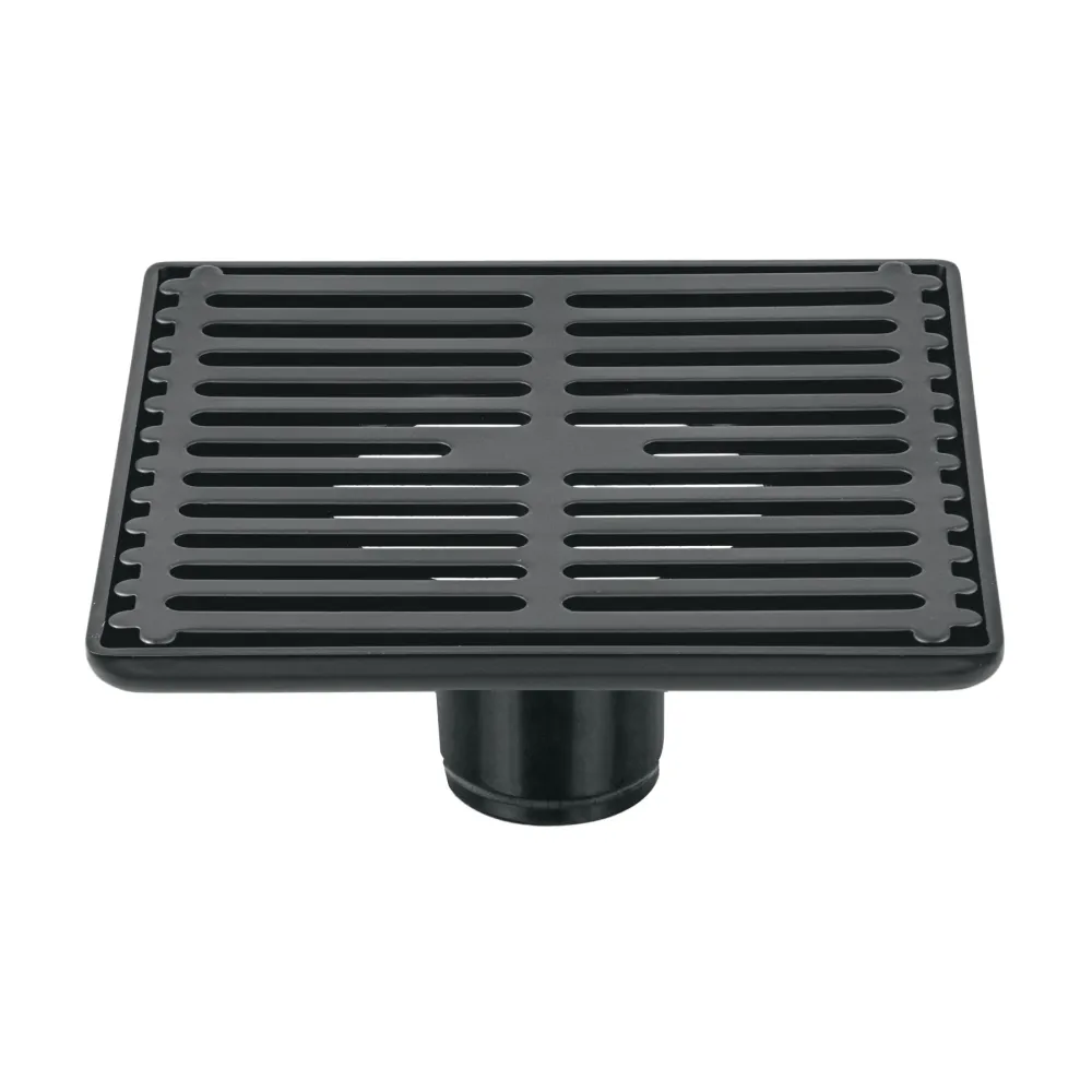 Baterías Recargables Resumidero cuadrado 6'x 6', acero inoxidable, negro, Aqua