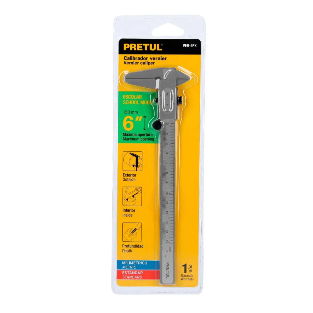Calibrador pie rey escolar 6" "pretul" para Juguetes