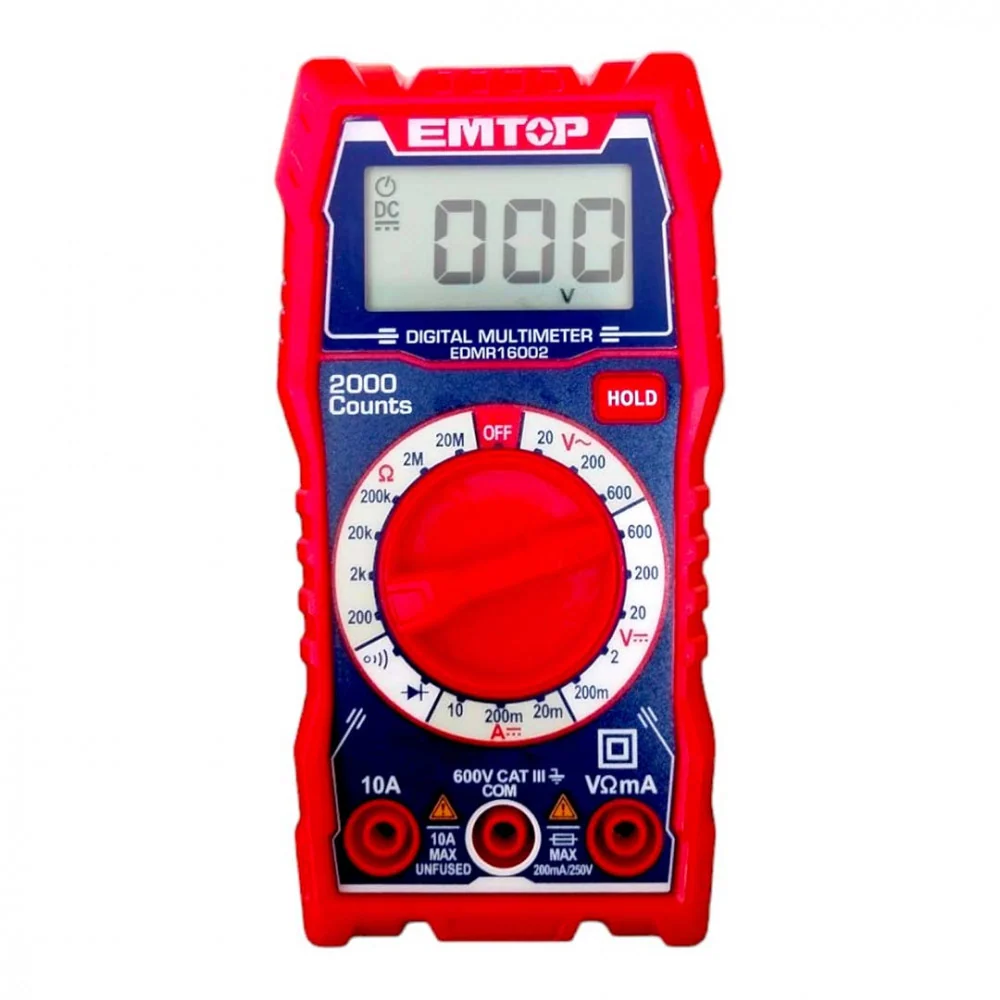 EMTOP MULTIMETRO LCD 600V EDMR16002