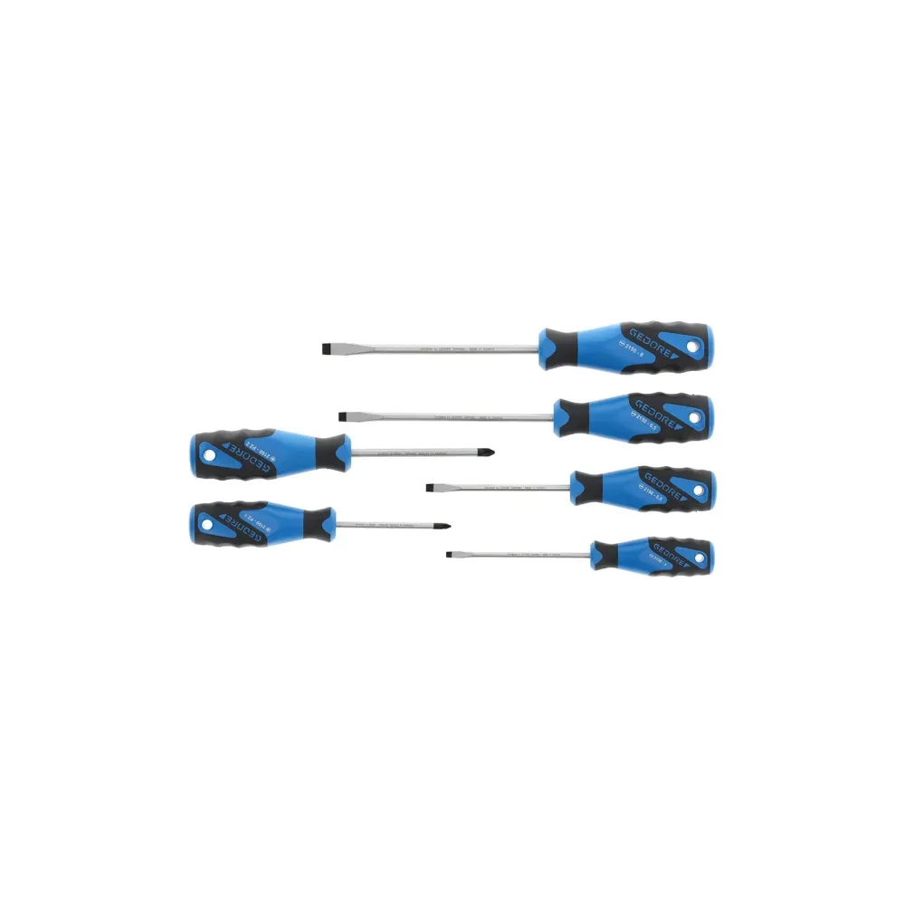 GEDORE 2150-2160 PZ-06 - Set 6 Flat Screwdrivers + PZ