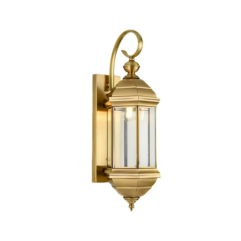 Lampada da parete ottone da 6"/8" W 1/3-Light Lampada da parete tradizionale lanterna metallo con paralume vetro trasparen...