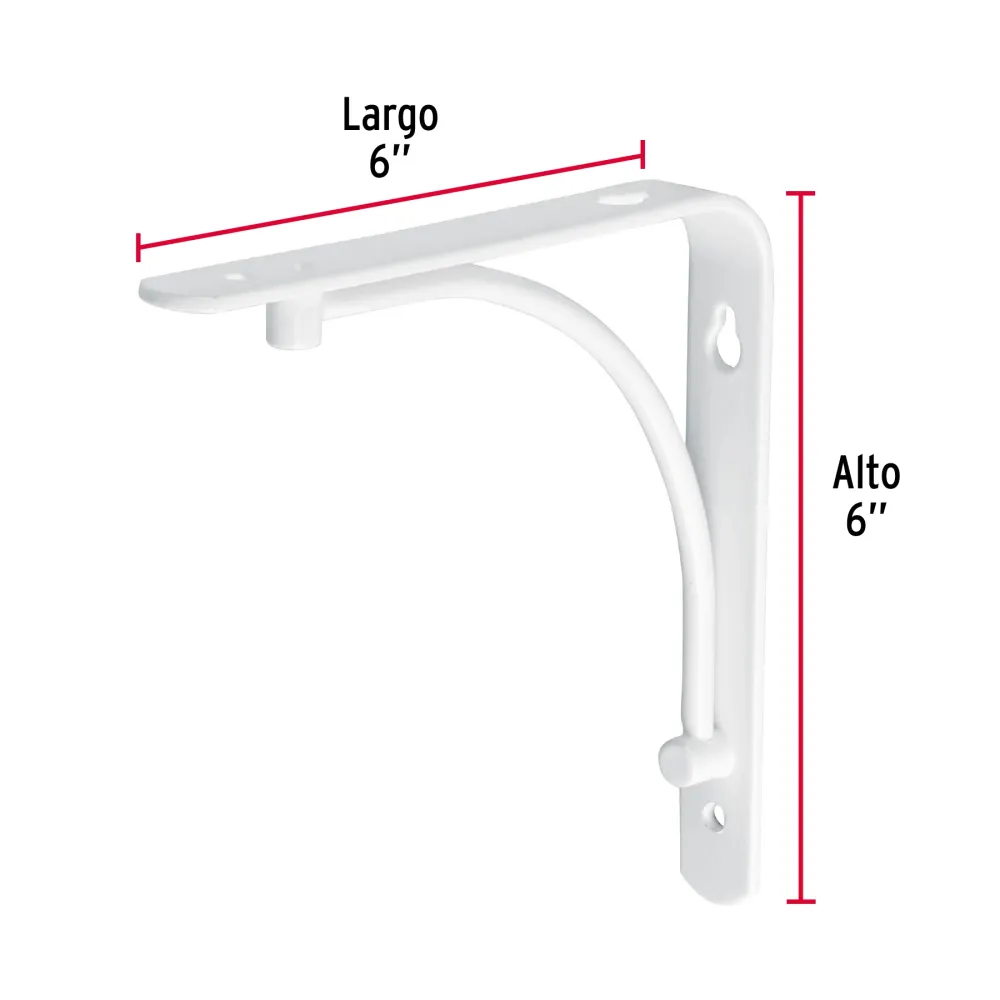Ménsula reforzada blanca diseño alambrón, 6 x 6' para Mandos Distancia
