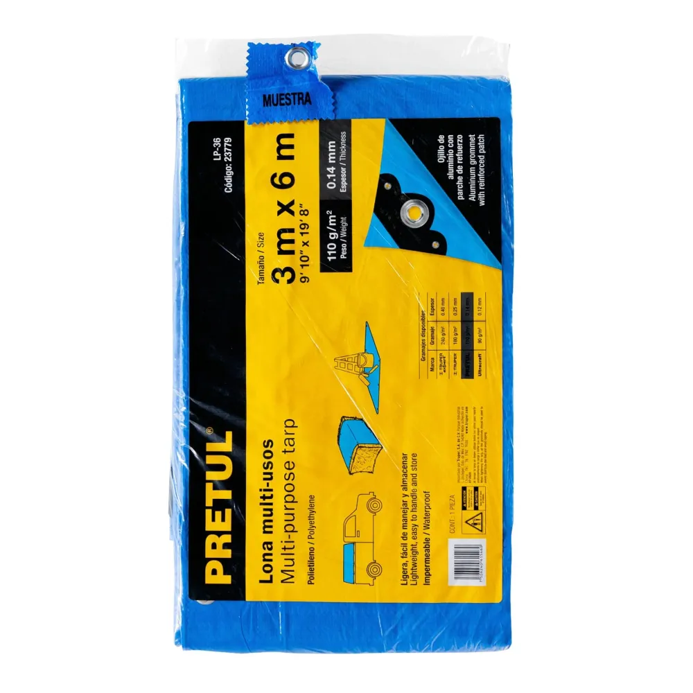 Pack de Pilas Lona 3 x 6 m, azul, Pretul
