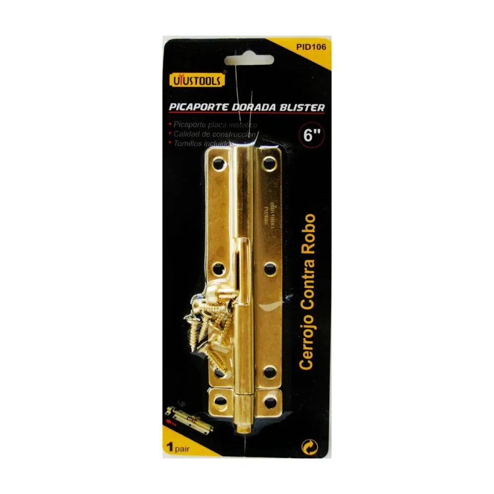 Picaporte dorada blister 6" | Recargables 1000 Veces |