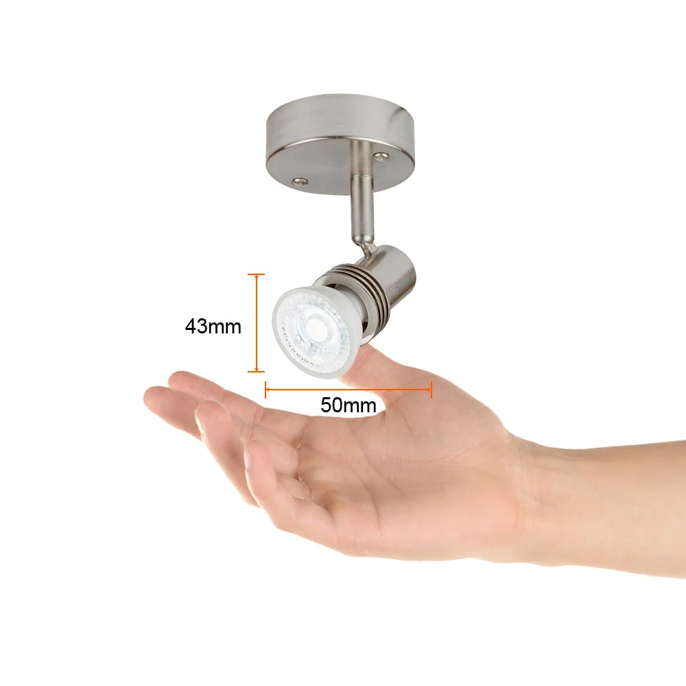 Pilas Alcalinas Lámpara de interior para sobreponer, 6 W, Base GU10