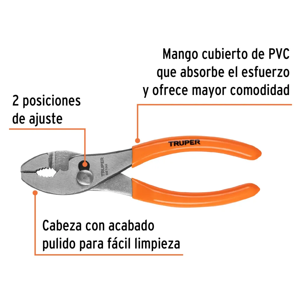 Pinza de chofer 6", mango de vinil con Cargador Incluido