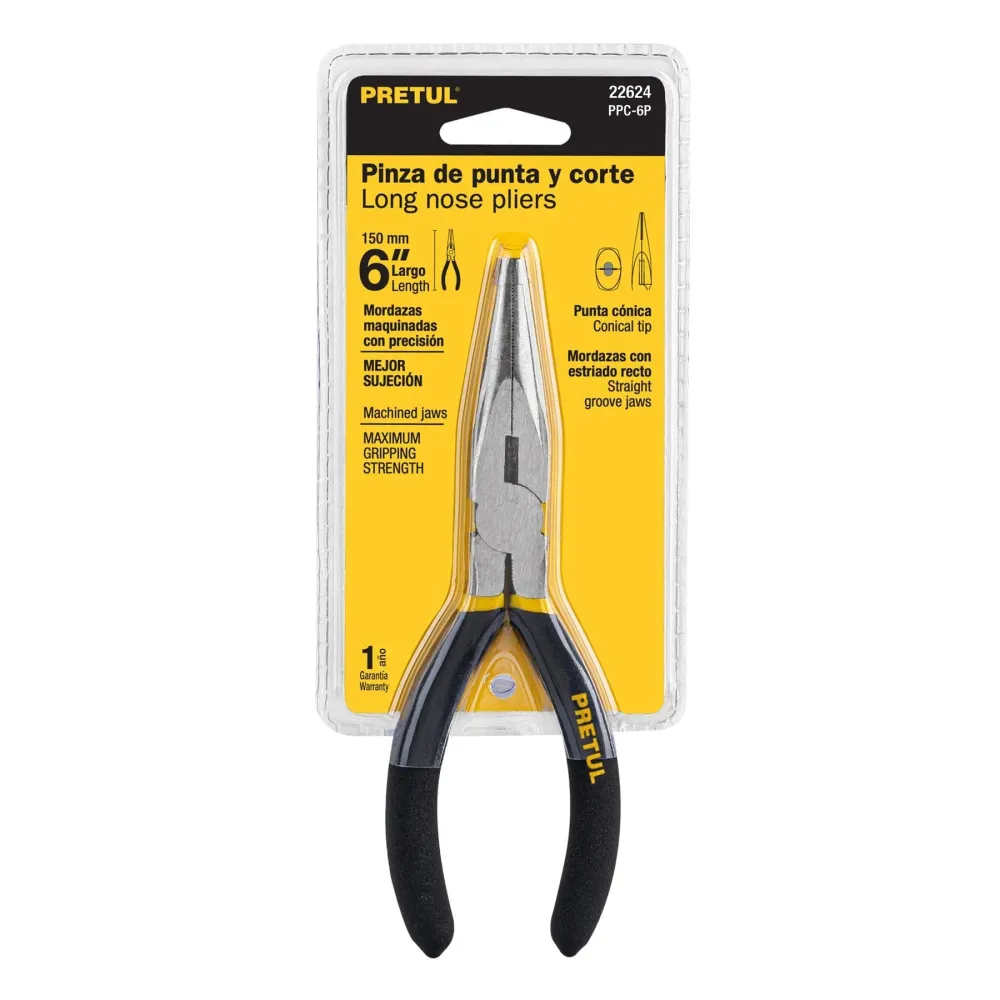 Pinza de punta y corte 6", pretul con Certificación RoHS