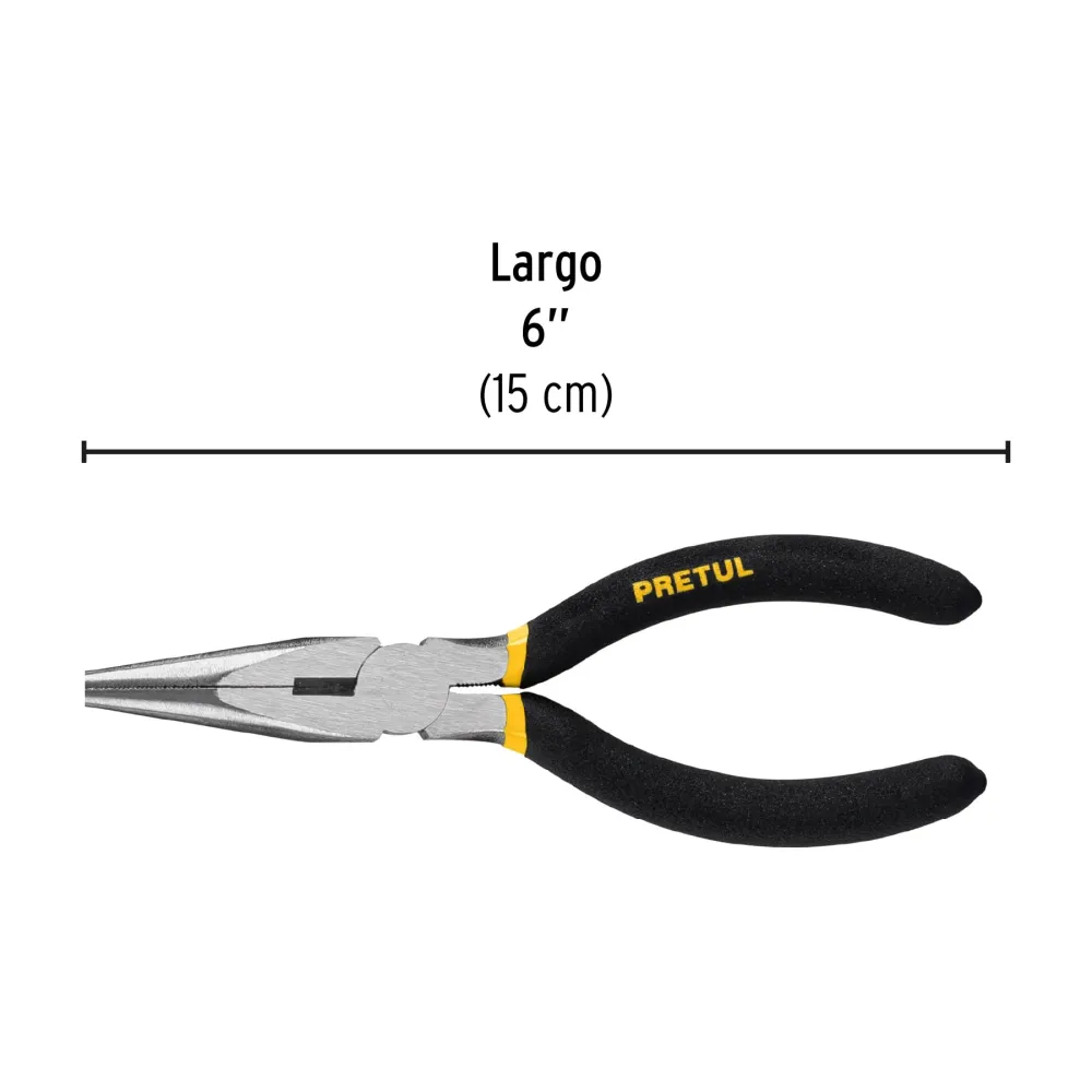 Pinza de punta y corte 6", pretul con Certificación RoHS