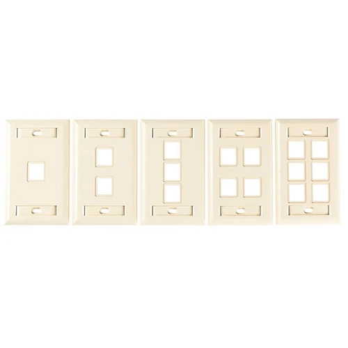 6 Port Single Gang UMJ Commercial White Faceplate Recessed FPSR0607