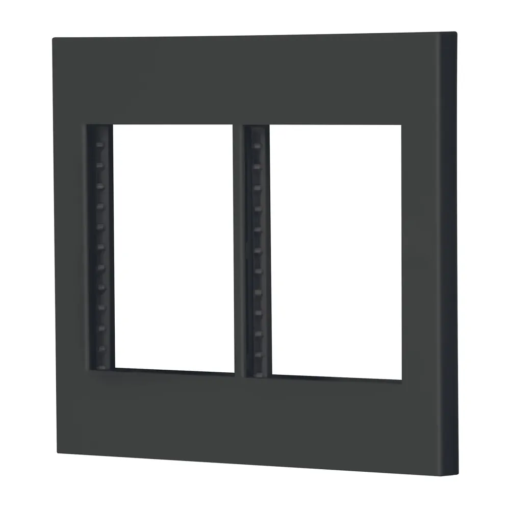 Recargables Premium Placa 2 ventanas, 6 módulos, línea Española, color negro