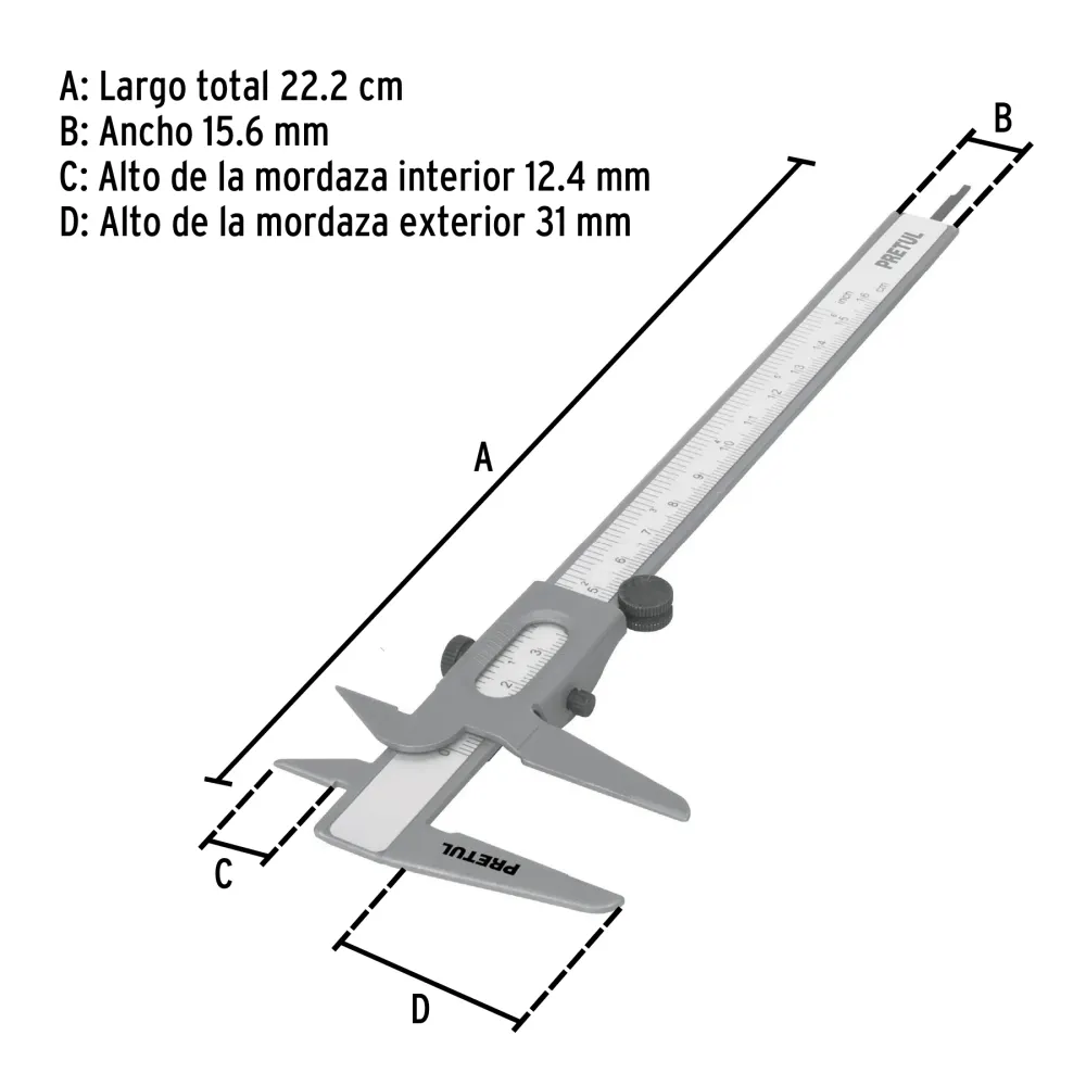 Recargables Premium Vernier de 6", pretul