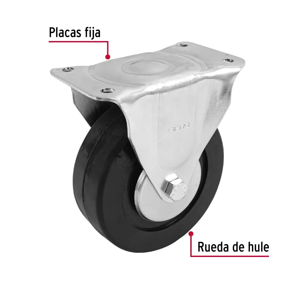 RODAJA HULE PLACA FIJA 6' CON BALERO de Baja Autodescarga