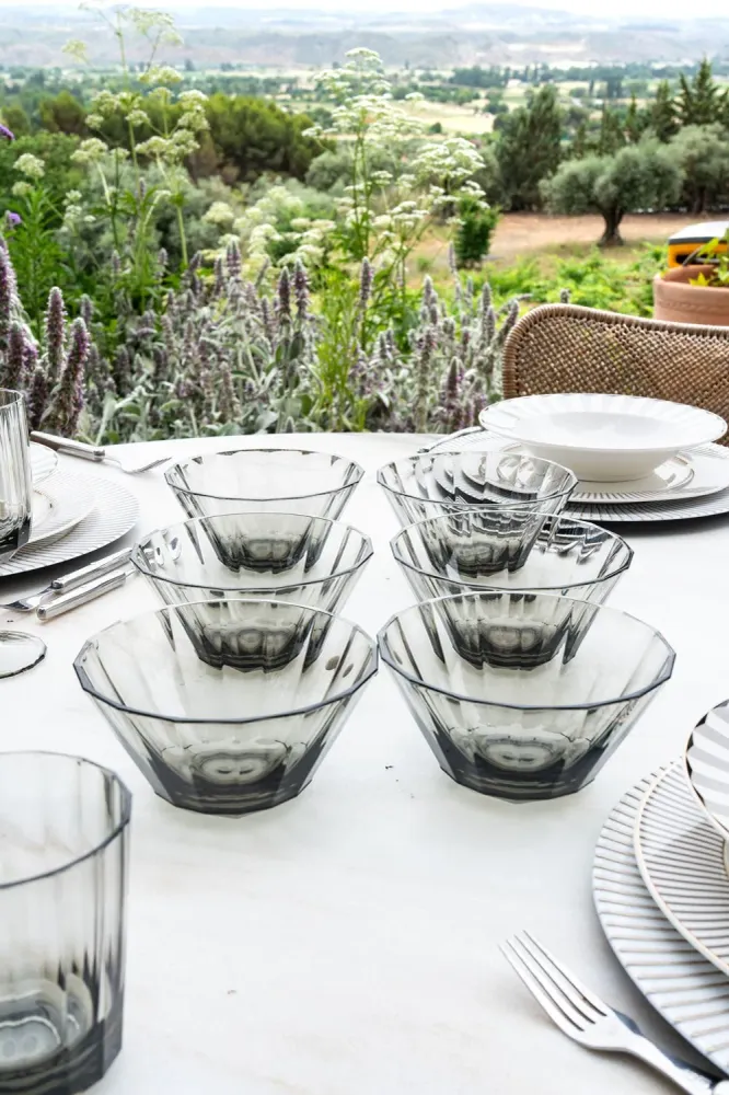 Set di 6 Ciotole Acrilico Grigio
