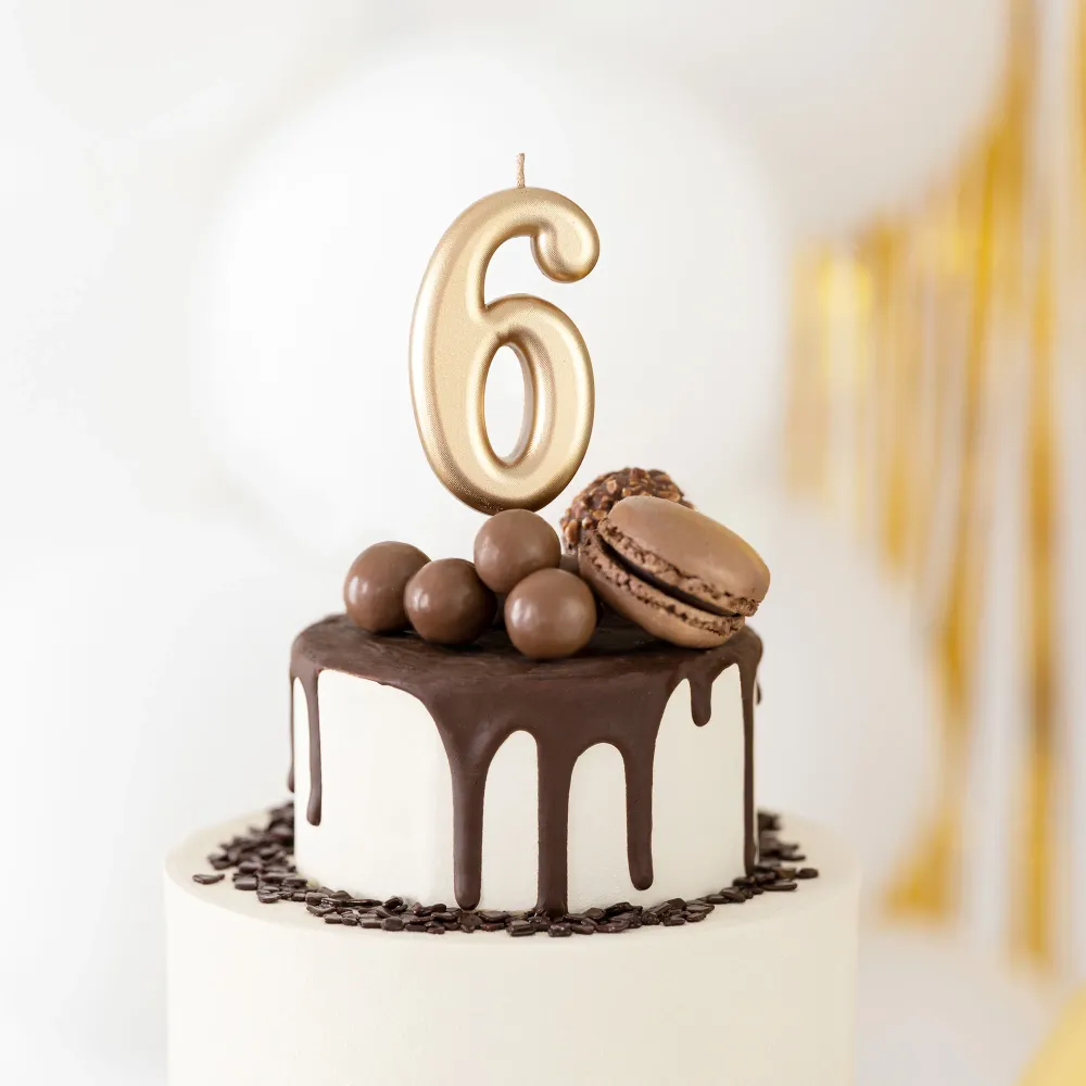 Vela numero 6 oro Resistentes Derrames
