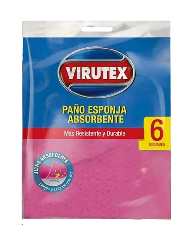 Virutex Paño Esponja Absorbente 6 unid | Envío Rápido