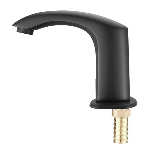9/16" Automatic Touchless Bathroom Faucet, Motion Sensor Tap Cover Plate Adjustable Hot/Cold, Terroso Black