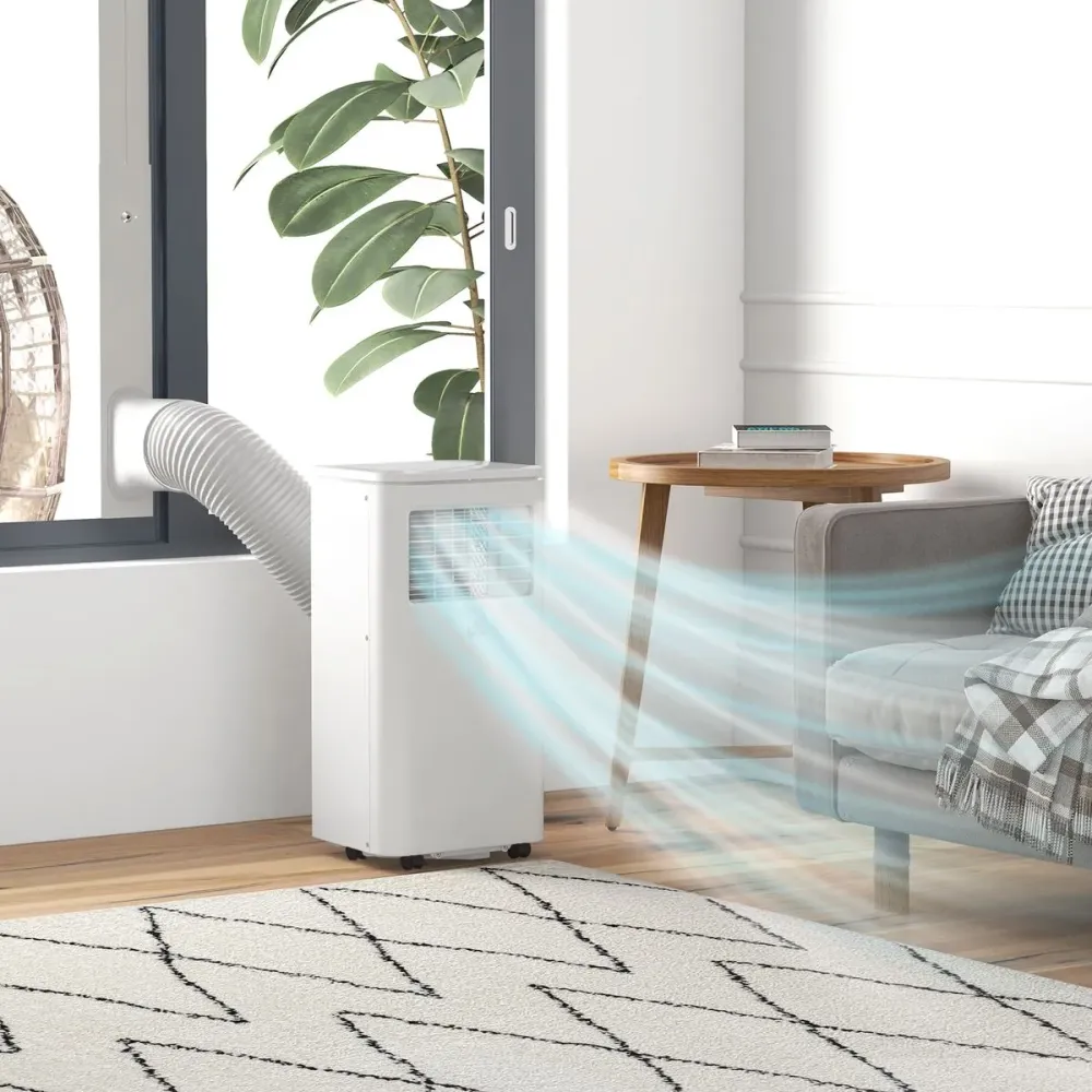 Aire acondicionado portátil Homcom 9000 BTU 960W mando distancia blanco con Cargador Incluido