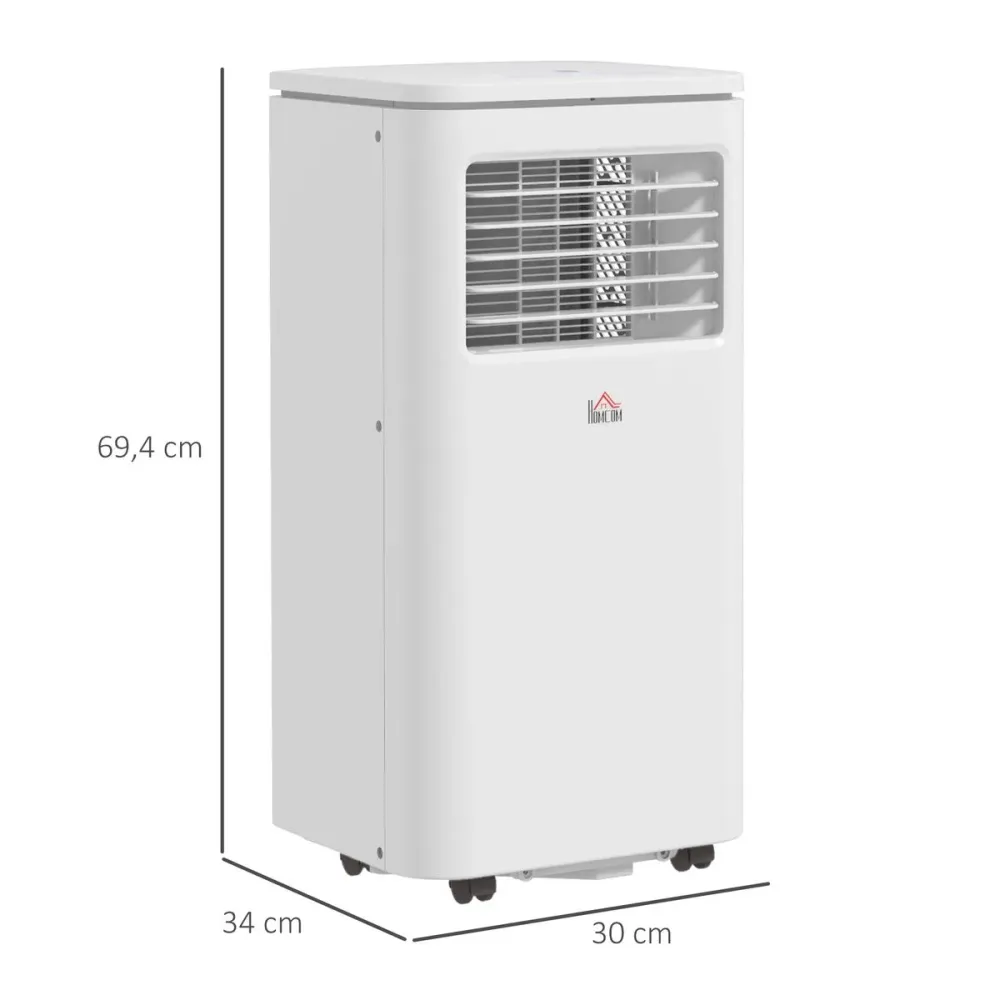 Aire acondicionado portátil Homcom 9000 BTU 960W mando distancia blanco con Cargador Incluido