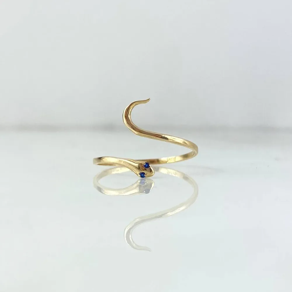 Anillo Abrazo Serpiente 0.9gr / T9 / Circones Azules Oro Amarillo © | Recargables 1000 Veces |