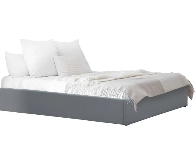 Cama individual de PVC con box "Ava" - 90 x 190 cm - Gris con Garantí
