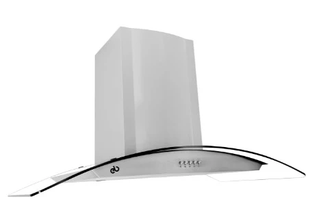 CAMPANA DE PARED 90 CM EN CRISTAL CURVO EB-388C