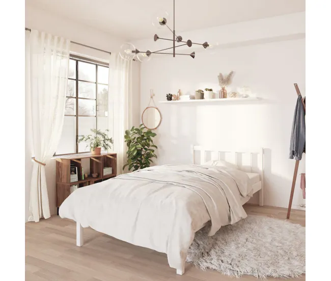 Cargador Inteligente Estructura de cama madera maciza de pino individual 90x190 cm