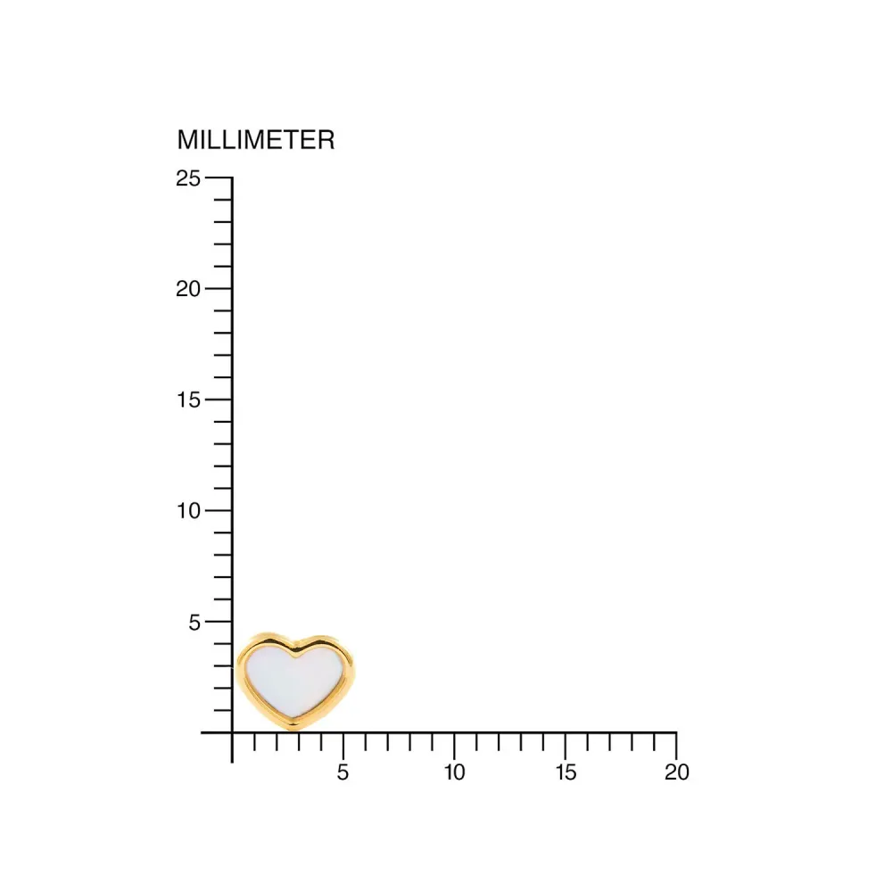 Certificadas CE Pendientes Bebe-Niñ Oro Amarillo 9K Nacar Corazón Brillo