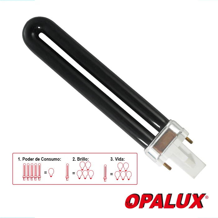 FLUORESCENTE PARA DETECTOR DE BILLETE 9W "OPALUX" con Tecnologí de Larga Duración