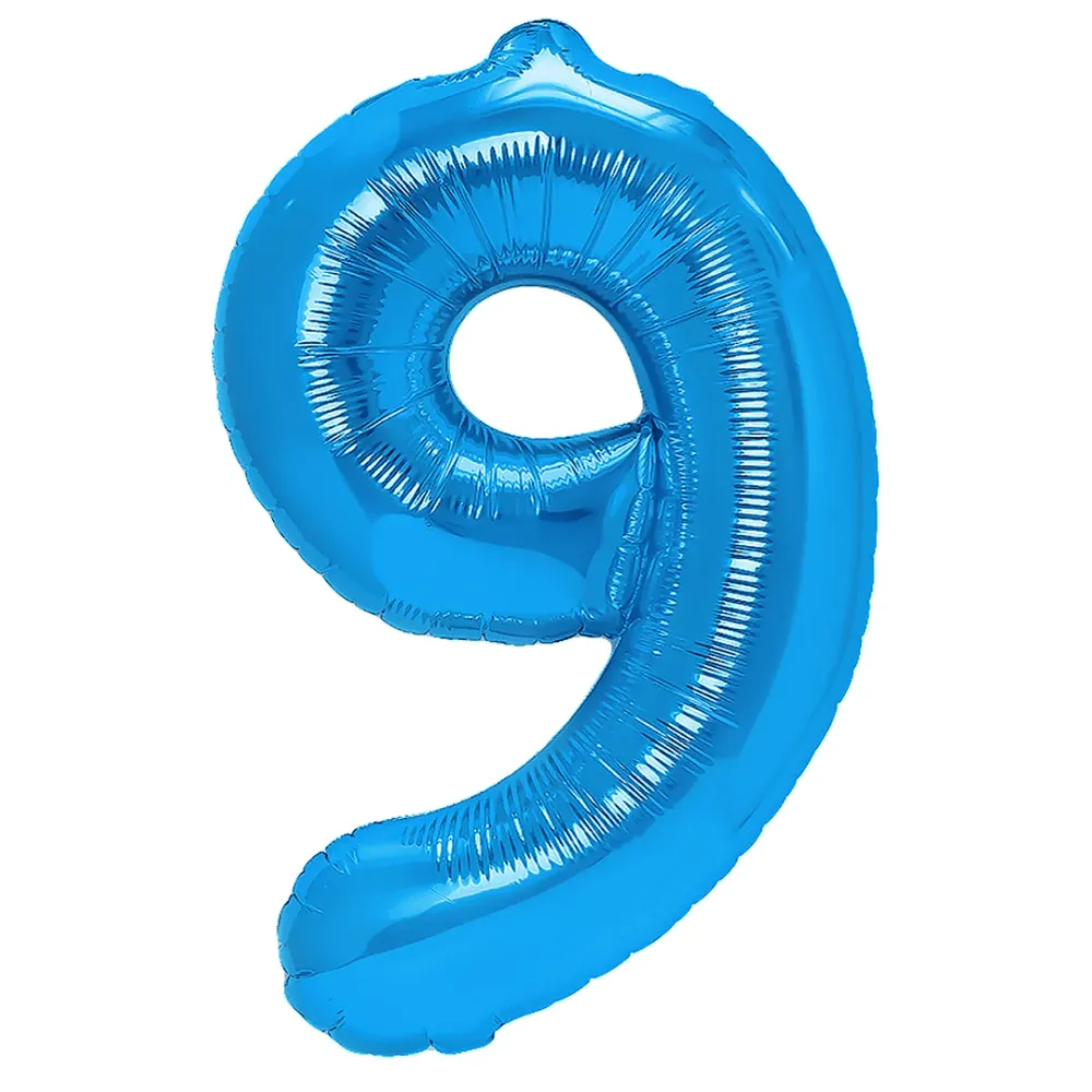 Globo foil numero 9 azul sombrío 40cm
