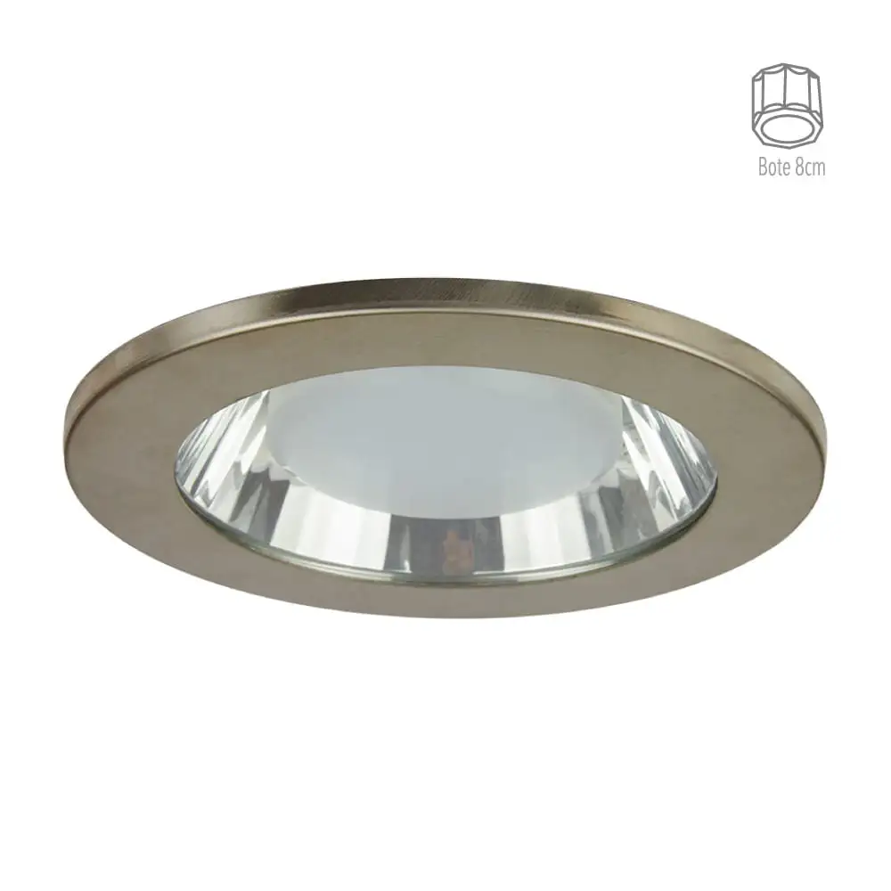 Lámpara empotrable led tecnolite nadi 9w luz flexible cálida base e27 satinado