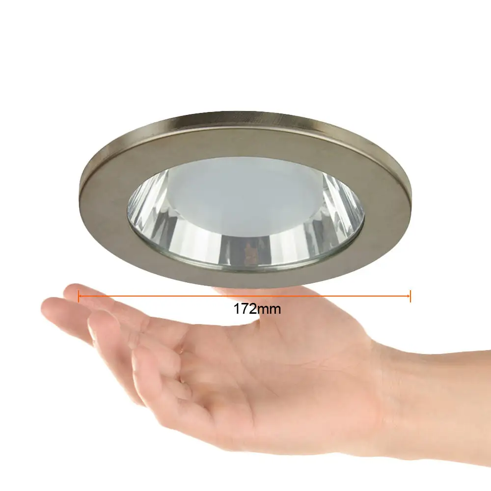 Lámpara empotrable led tecnolite nadi 9w luz flexible cálida base e27 satinado