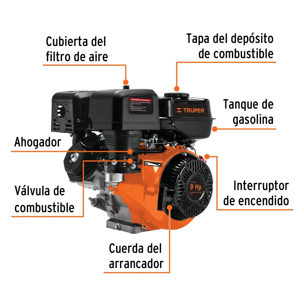 Motor gasolina 9 HP con Estuche de Almacenamiento