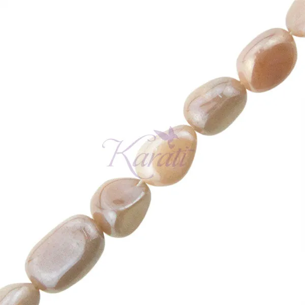Pack de Pilas Piedra Luna Nugget Silverite 9-12mm Rosa