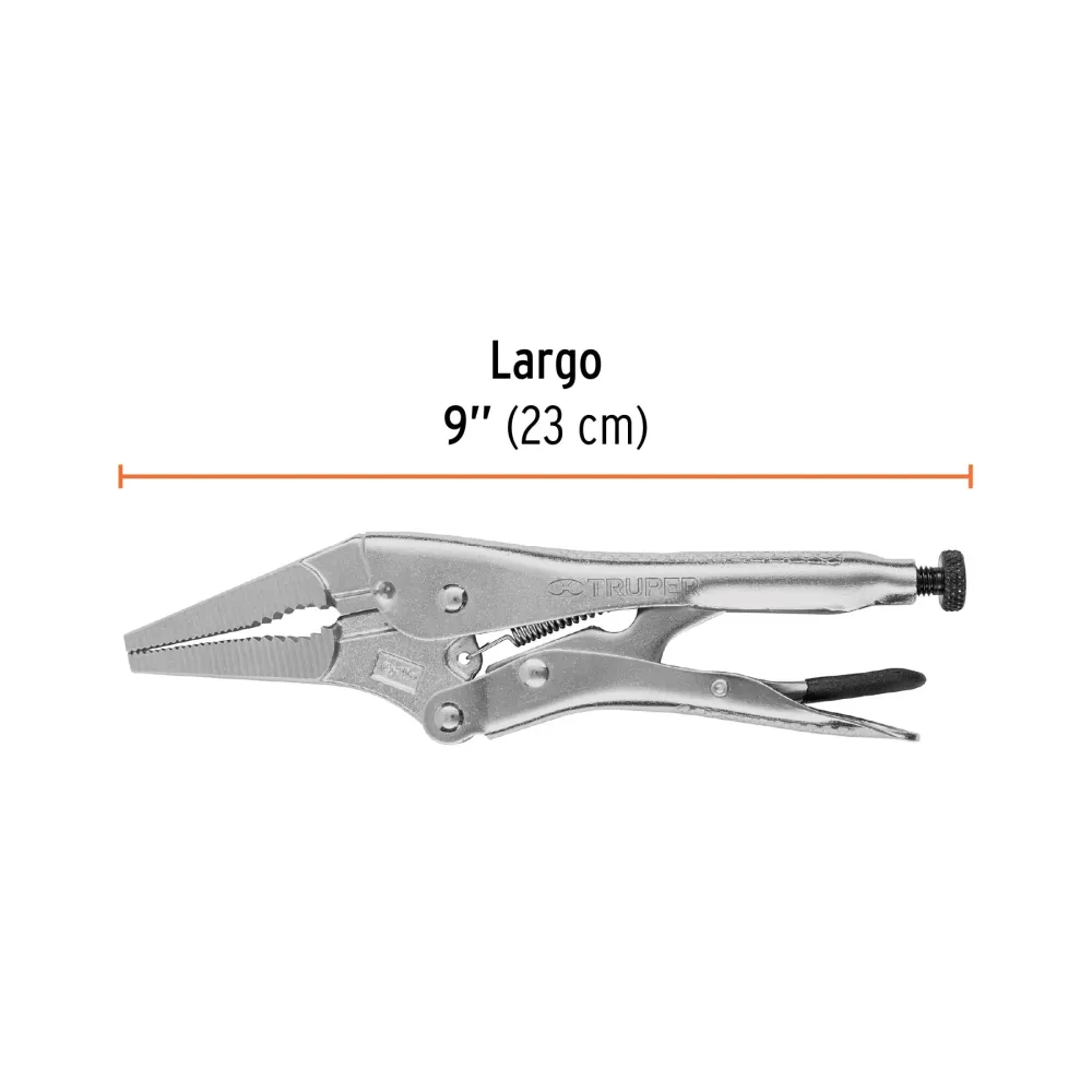 Pinza de presión 9", punta larga con Certificación RoHS