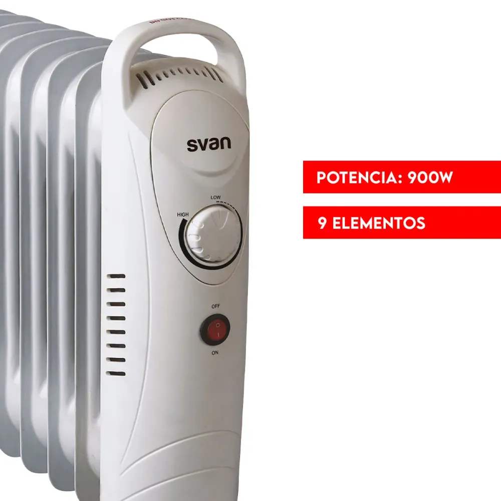 Radiador de aceite Svan SCRA0900S 900W 9 elementos blanco | Envío Rápido