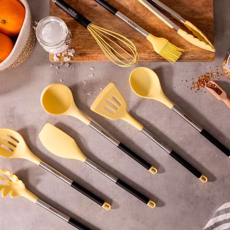 Set de 9 utensilios de cocina Cecotec Polka con Estuche de Almacenamiento